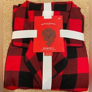 Women's Holiday Buffalo Check Plaid Flannel Matching Pajama Set Wondershop